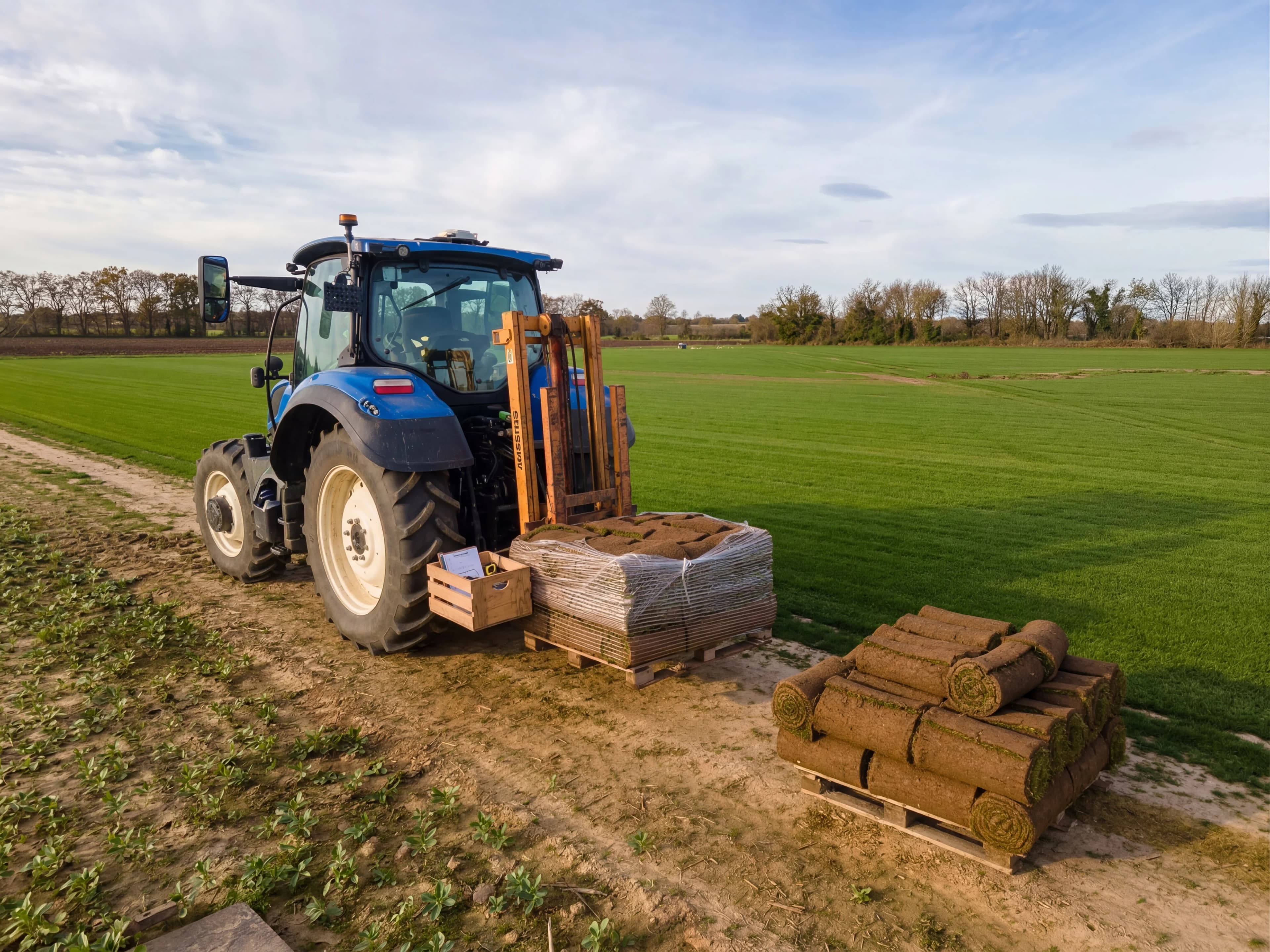 Palette de gazon en rouleau prête à la livraison - Plaqué Vert Gazons Hérault